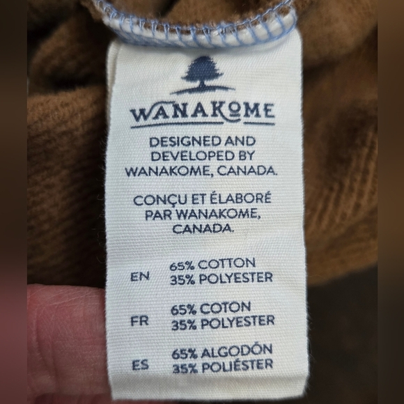 Wanakome Adventure Hoodie Blue Beige Colorblock Pullover Size S (Oversized Fit) - Picture 7 of 10